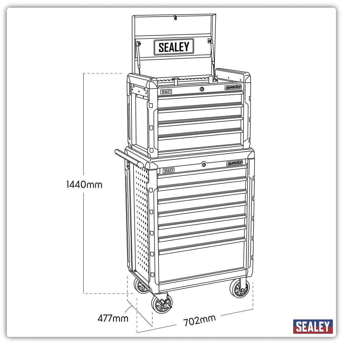Sealey Topchest 4 Drawer & Rollcab 7 Drawer Combination AP3411STACK