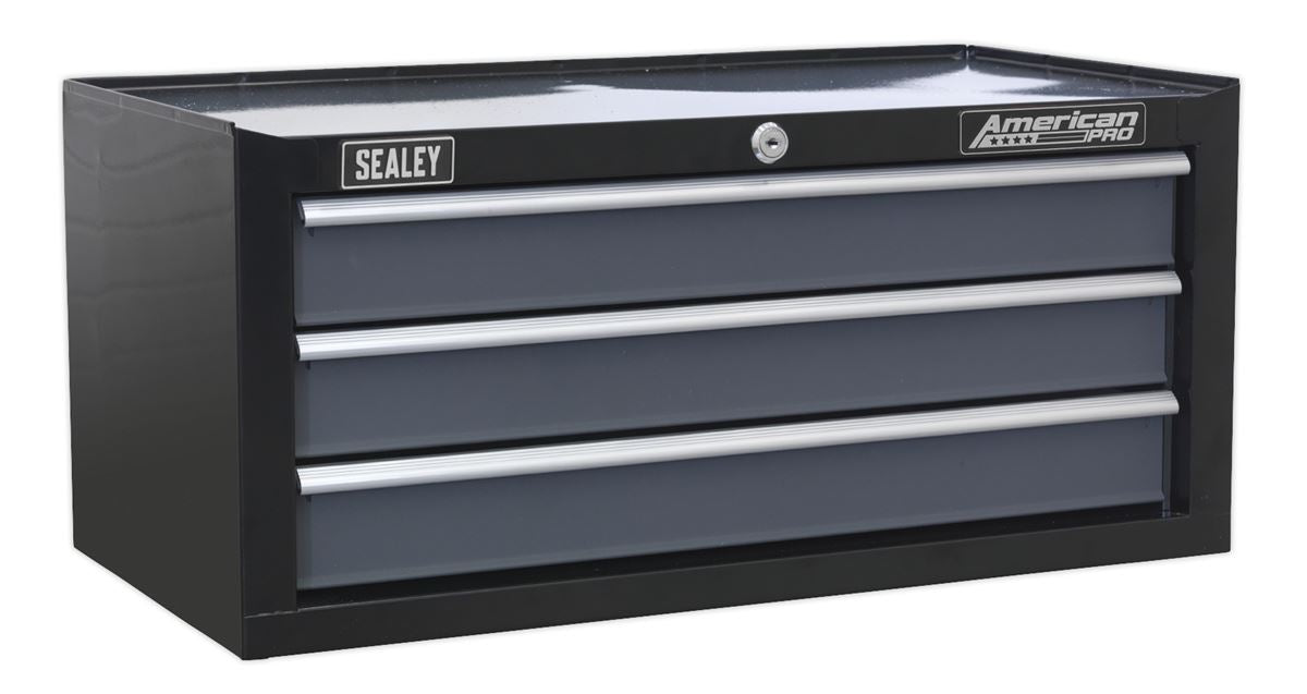 Sealey Mid-Box 3 Drawer with Ball-Bearing Slides - Black/Grey AP3503TB