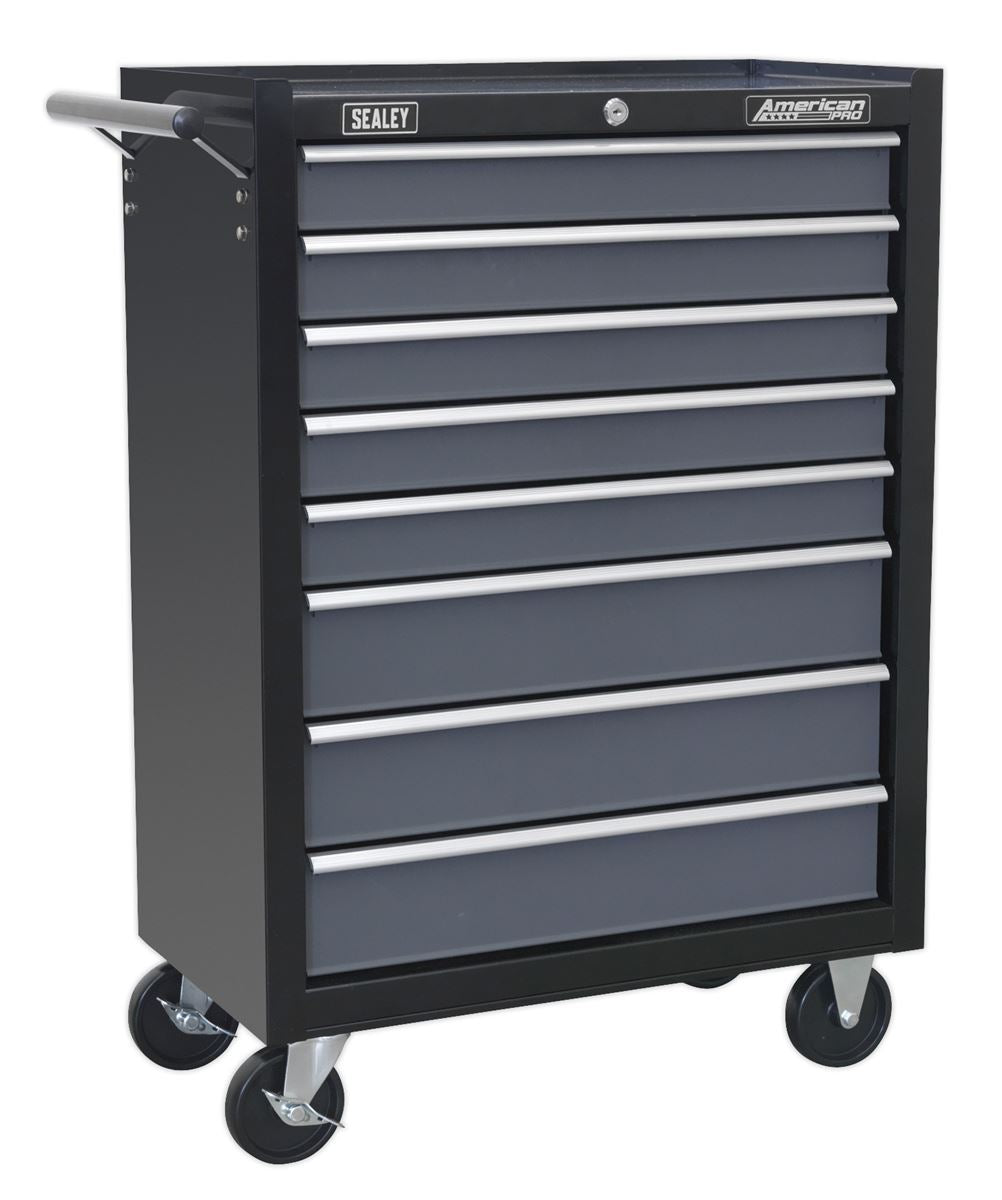 Sealey Rollcab 8 Drawer with Ball-Bearing Slides - Black/Grey AP3508TB