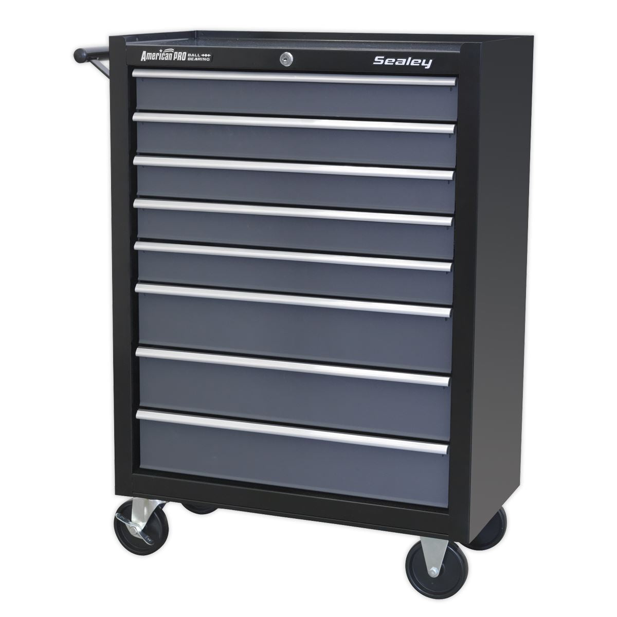 Sealey Rollcab 8 Drawer with Ball-Bearing Slides - Black/Grey AP3508TB