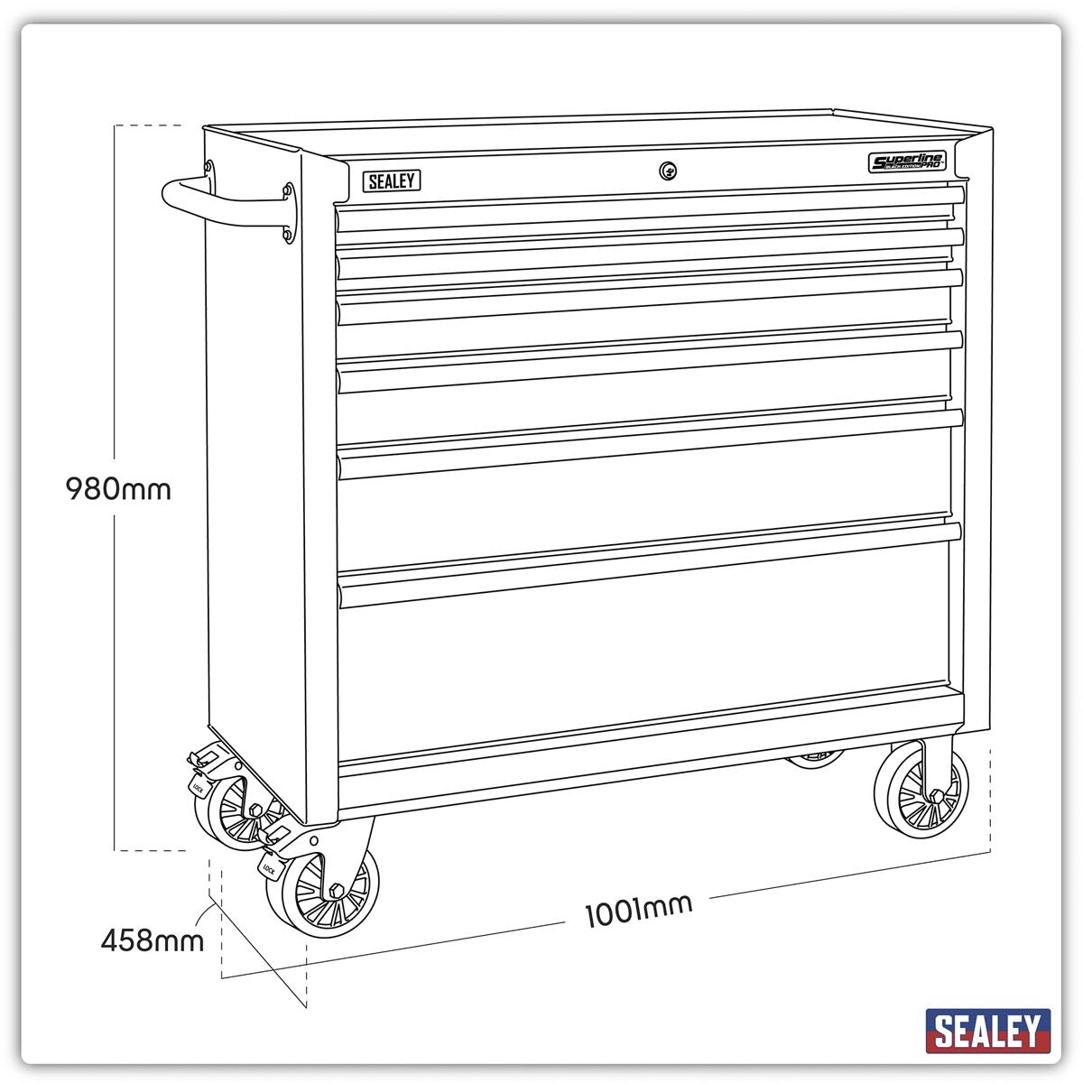 Sealey Rollcab 6 Drawer 915mm with Soft Close Drawers AP3606BE