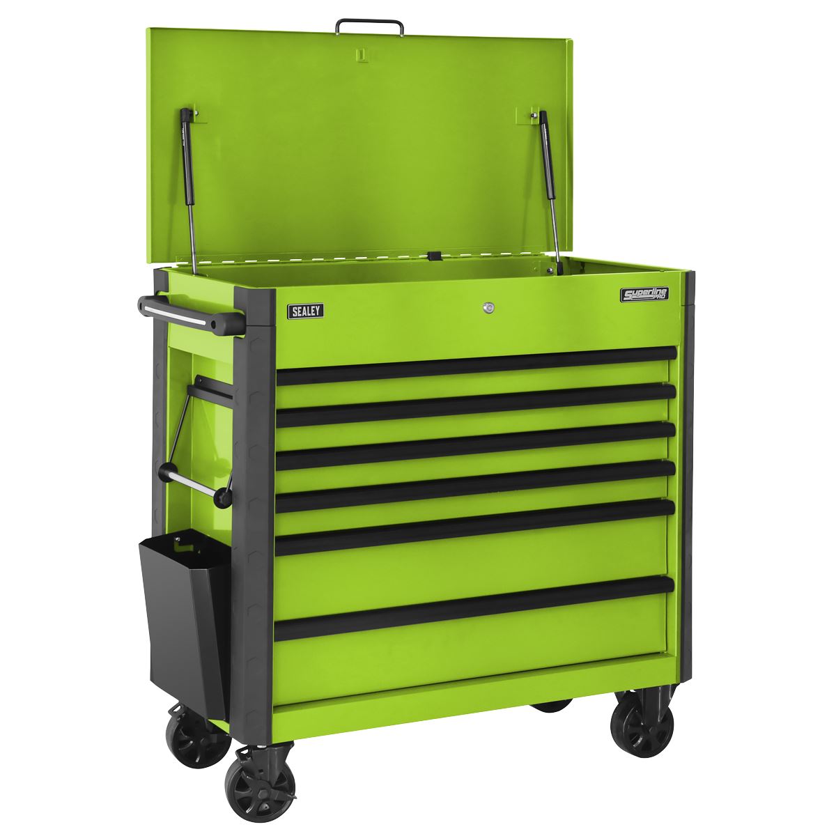 Sealey Green Tool Box Trolley 6 Drawer with Ball Bearing Slides AP366HV