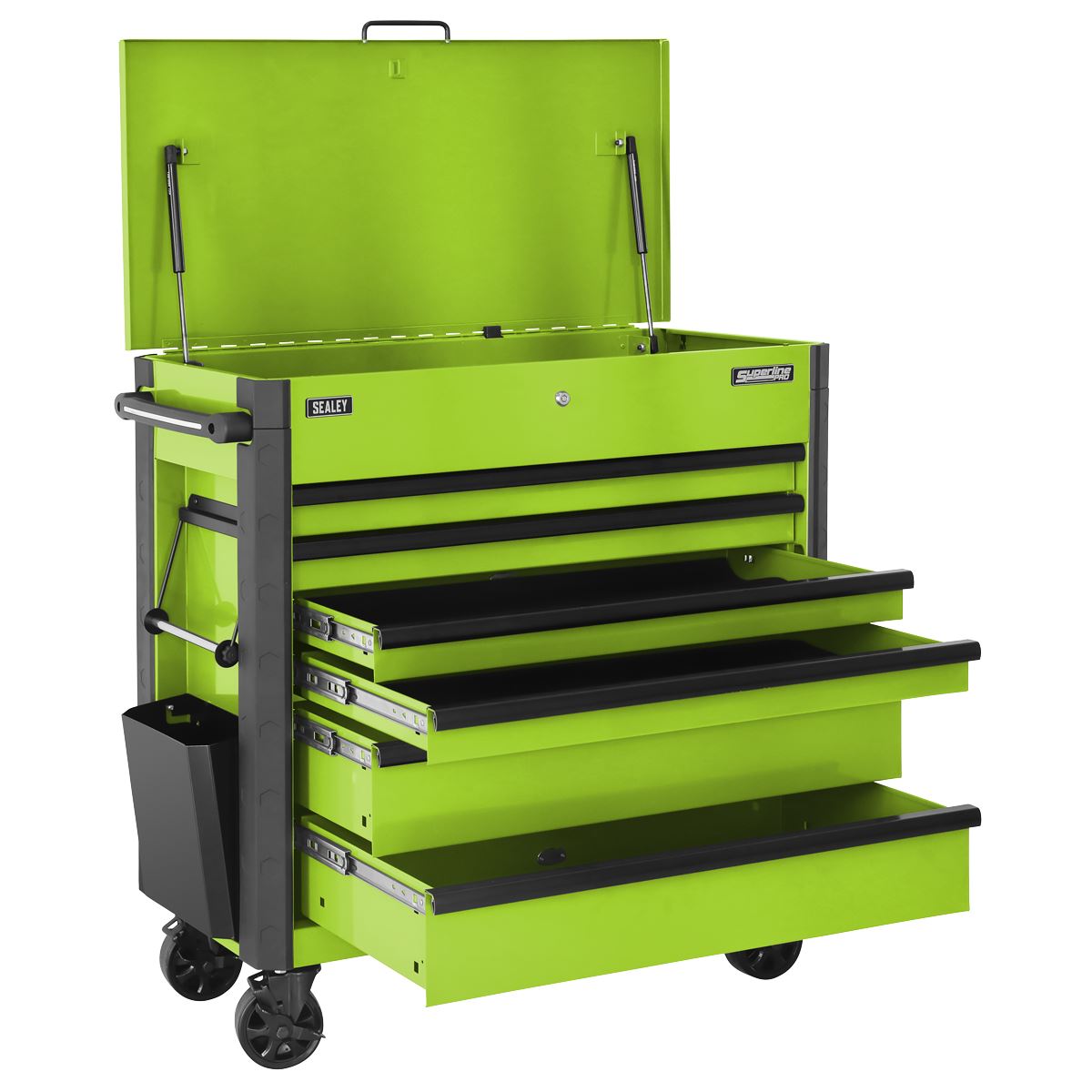 Sealey Green Tool Box Trolley 6 Drawer with Ball Bearing Slides AP366HV