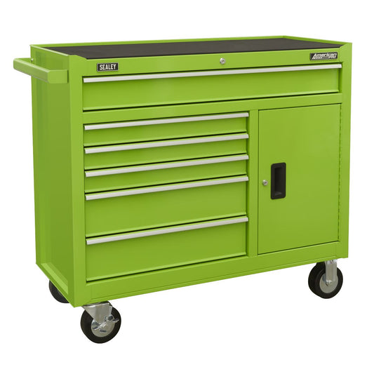 Sealey Green Rollcab 6 Drawer with Ball Bearing Slides Four Keys AP4106HV