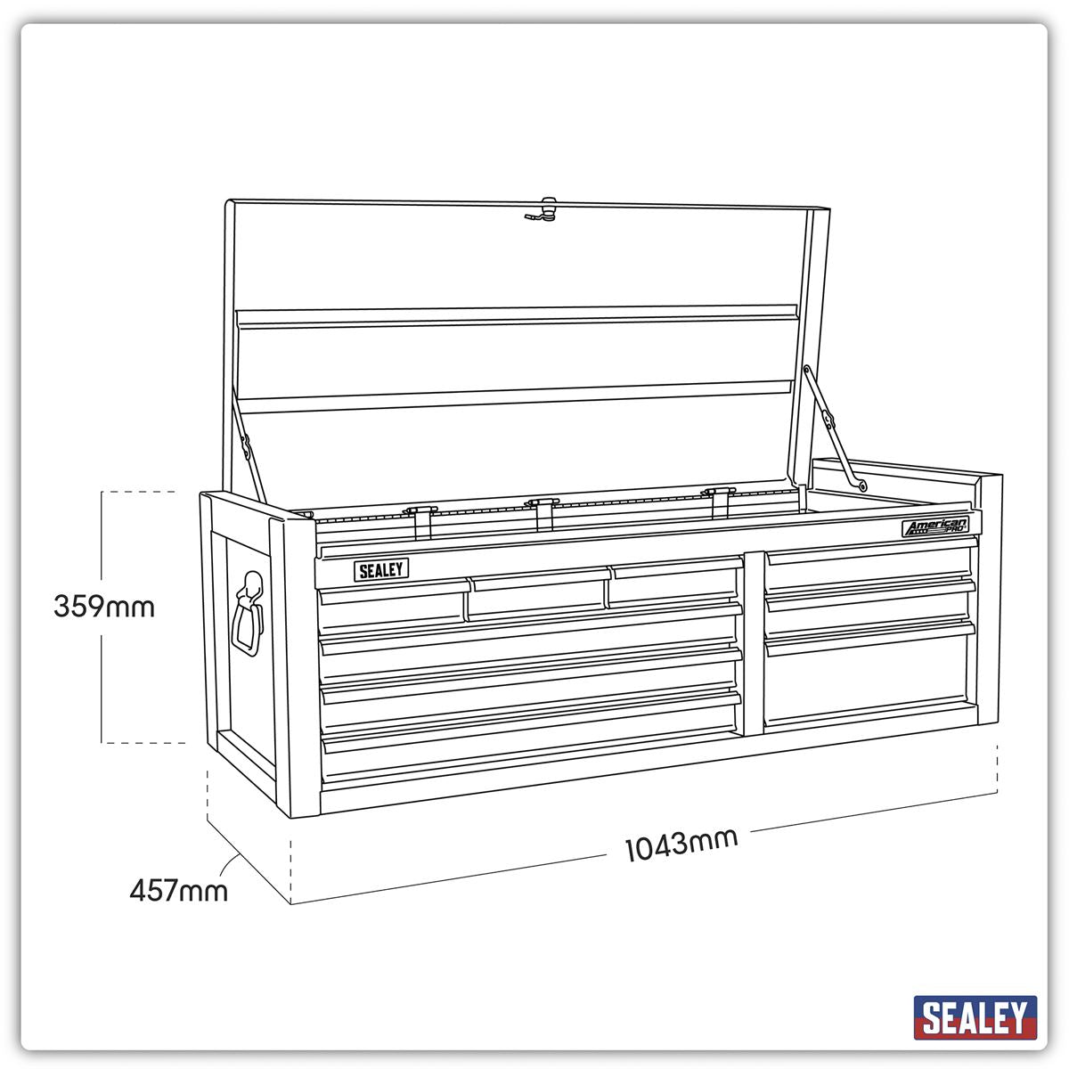 Sealey Green Topchest 9 Drawer with Ball Bearing Slides Double Skin AP4109HV