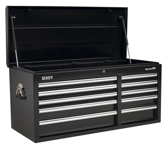 Sealey Topchest 10 Drawer with Ball-Bearing Slides Heavy-Duty - Black AP41110B