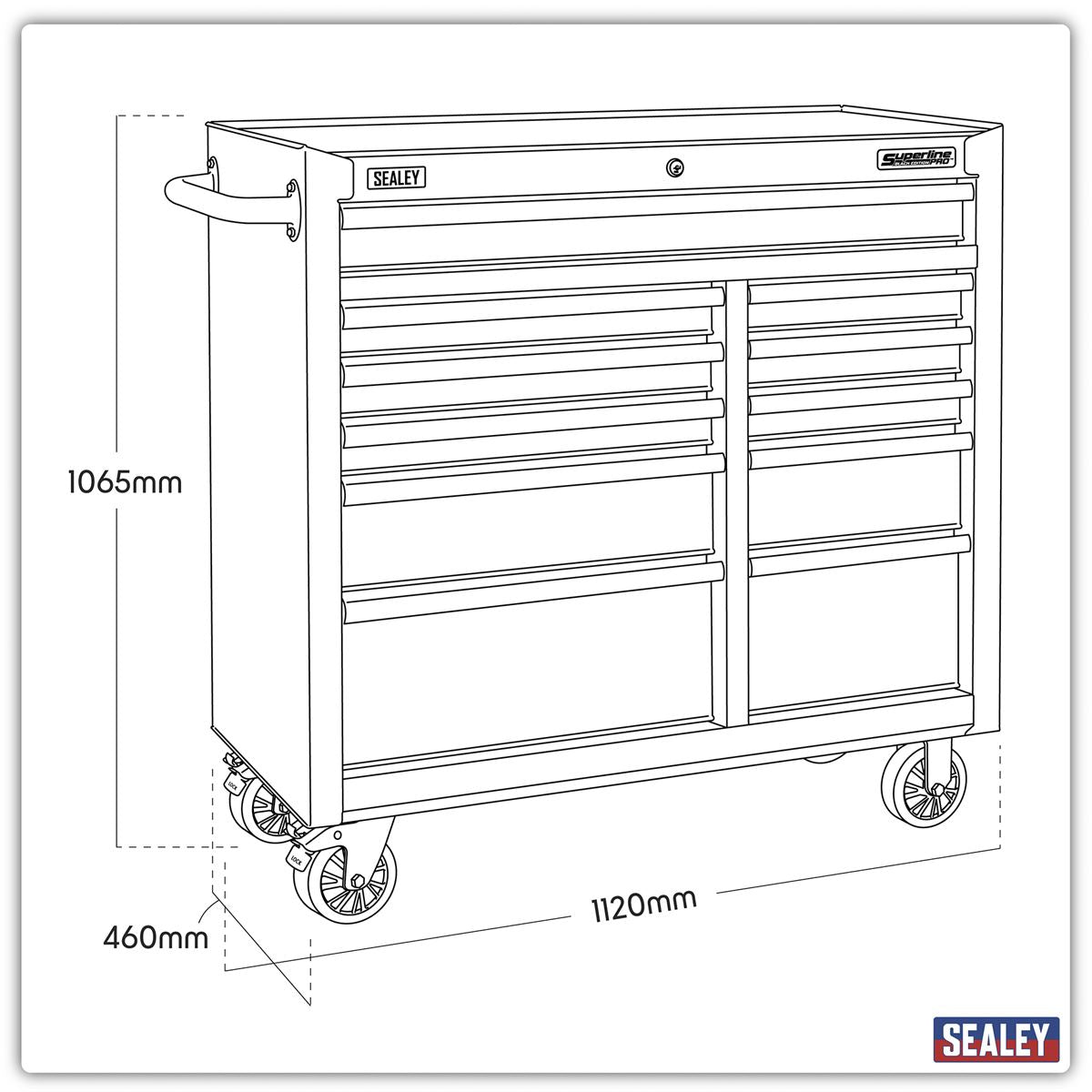 Sealey Rollcab 11 Drawer 1040mm with Soft Close Drawers AP4111BE