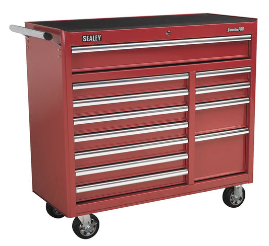 Sealey Rollcab 12 Drawer with Ball-Bearing Slides Heavy-Duty - Red AP41120