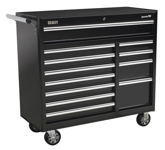 Sealey Rollcab 12 Drawer with Ball-Bearing Slides Heavy-Duty - Black AP41120B