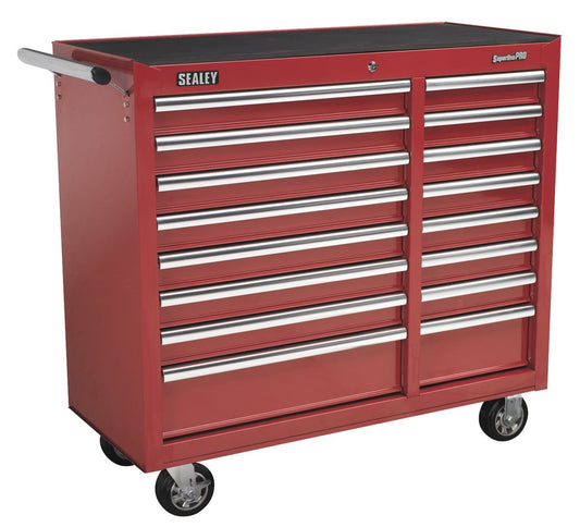 Sealey Rollcab 16 Drawer with Ball-Bearing Slides Heavy-Duty - Red AP41169