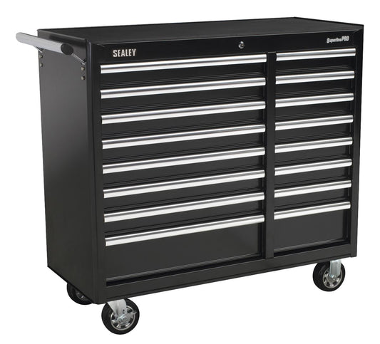 Sealey Rollcab 16 Drawer with Ball-Bearing Slides Heavy-Duty - Black AP41169B