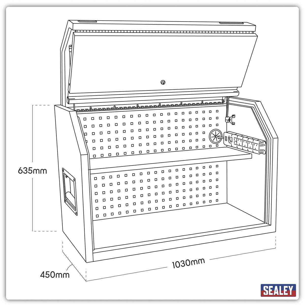 Sealey Toolbox Hutch 1030mm with Power Strip AP41HBE