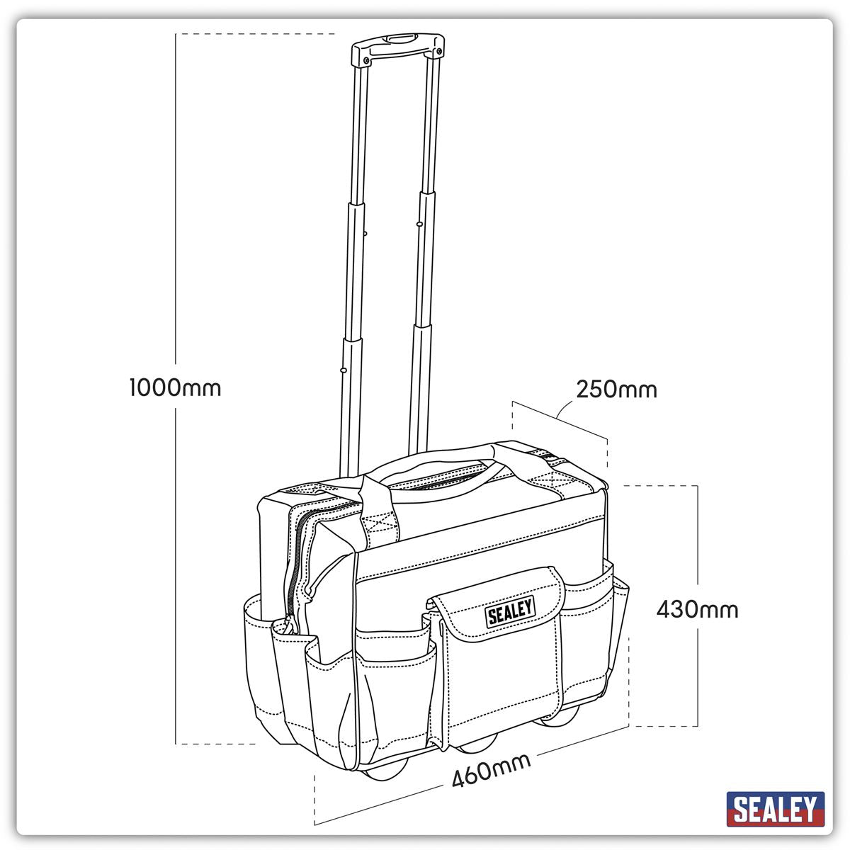 Sealey Tool Storage Bag on Wheels 450mm Heavy-Duty AP512