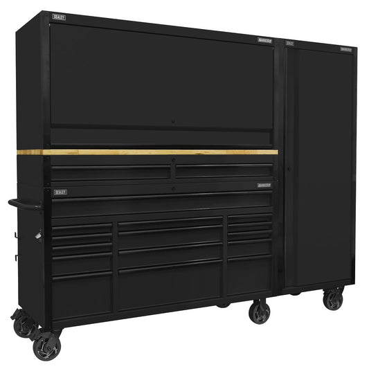 Sealey Black Trolley Worktop Hutch 2 Drawer Riser Locker 1549mm AP6215BECOMBO2