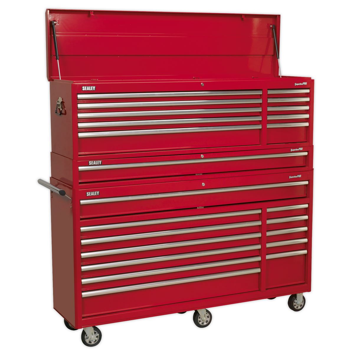 Sealey Topchest Mid-Box & Rollcab 23 Drawer Ball Bearing Slides Red AP66COMBO1