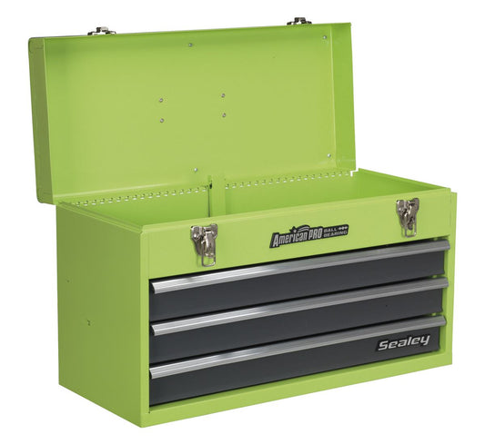 Sealey Tool Chest 3 Drawer Portable with Ball-Bearing Slides - Green/Grey AP9243BBHV