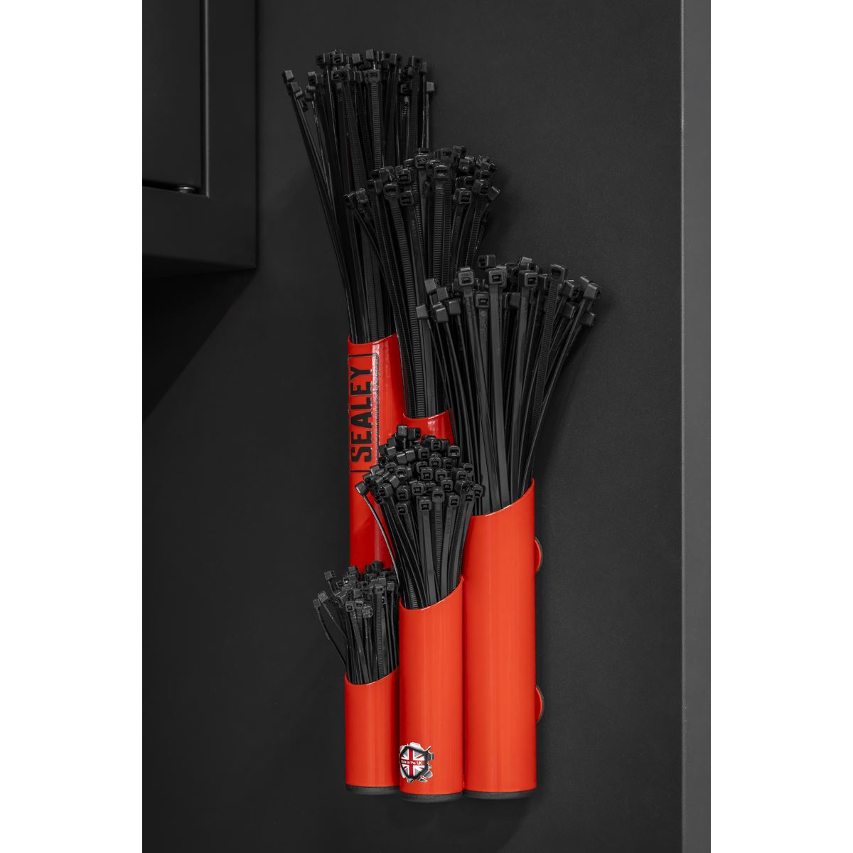 Sealey Large Magnetic Cable Tie Holder Red With 500 Cable Ties APCTHRXL