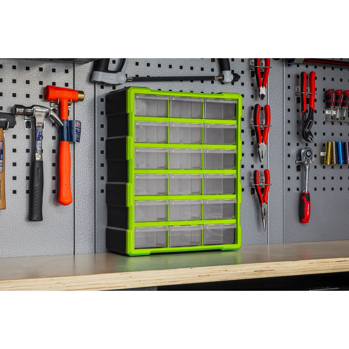 Sealey Cabinet Box 18 Drawer - Green/Black APDC18HV