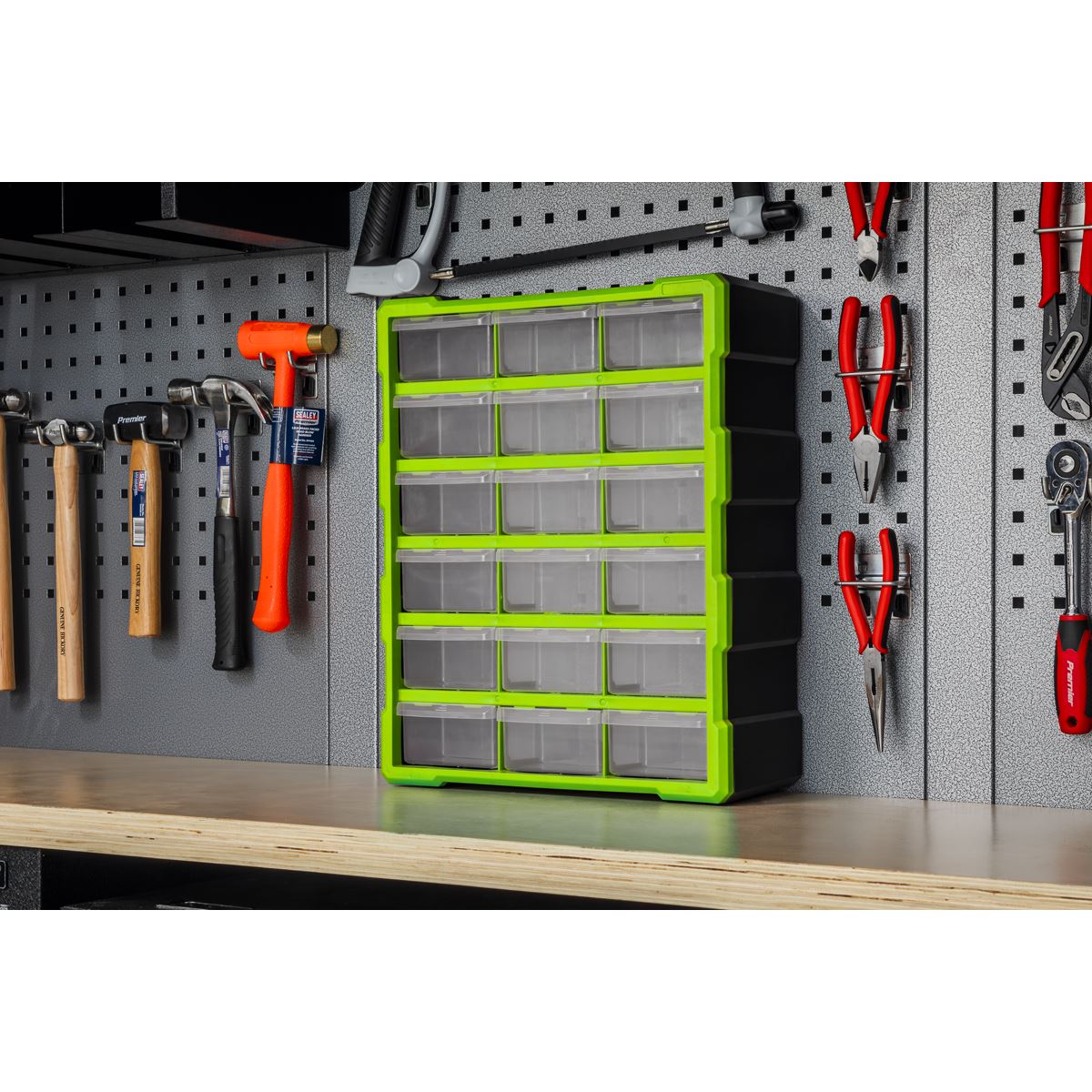 Sealey Cabinet Box 18 Drawer - Green/Black APDC18HV