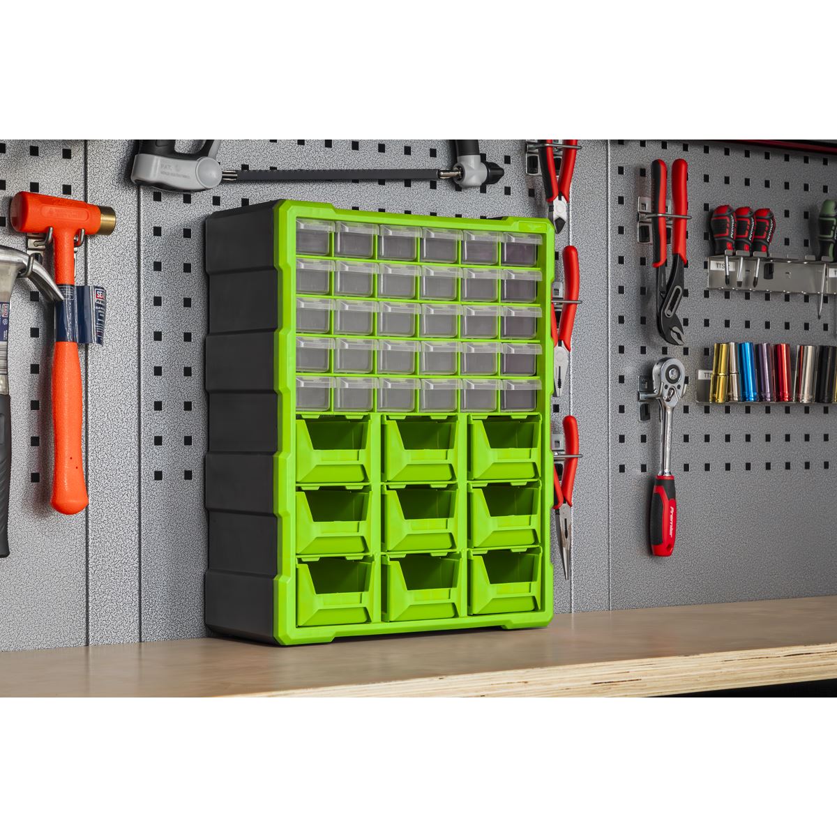 Sealey Cabinet Box 39 Drawer - Green/Black APDC39HV