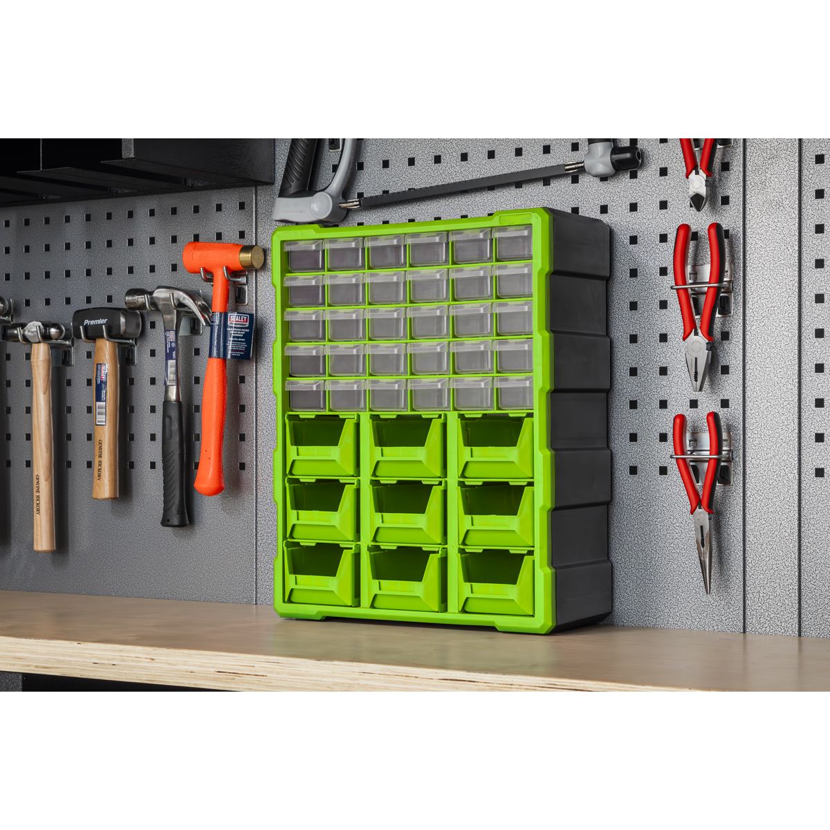 Sealey Cabinet Box 39 Drawer - Green/Black APDC39HV