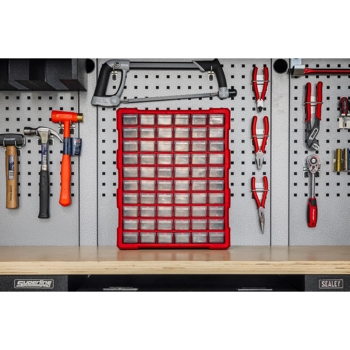 Sealey Cabinet Box 60 Drawer - Red/Black APDC60R