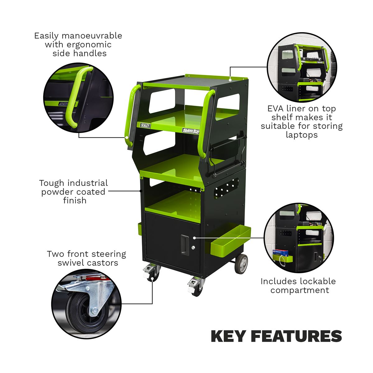 Sealey Multipurpose Trolley for Diagnostics 4-Level APDT435