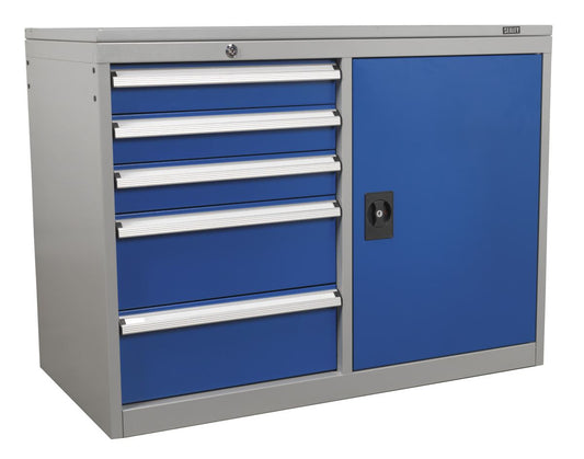 Sealey Industrial Cabinet/Workstation 5 Drawer & 1 Shelf Locker API1103B