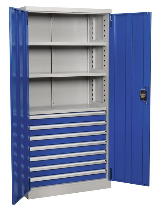 Sealey Industrial Cabinet 7 Drawer 3 Shelf 1800mm APICCOMBO7