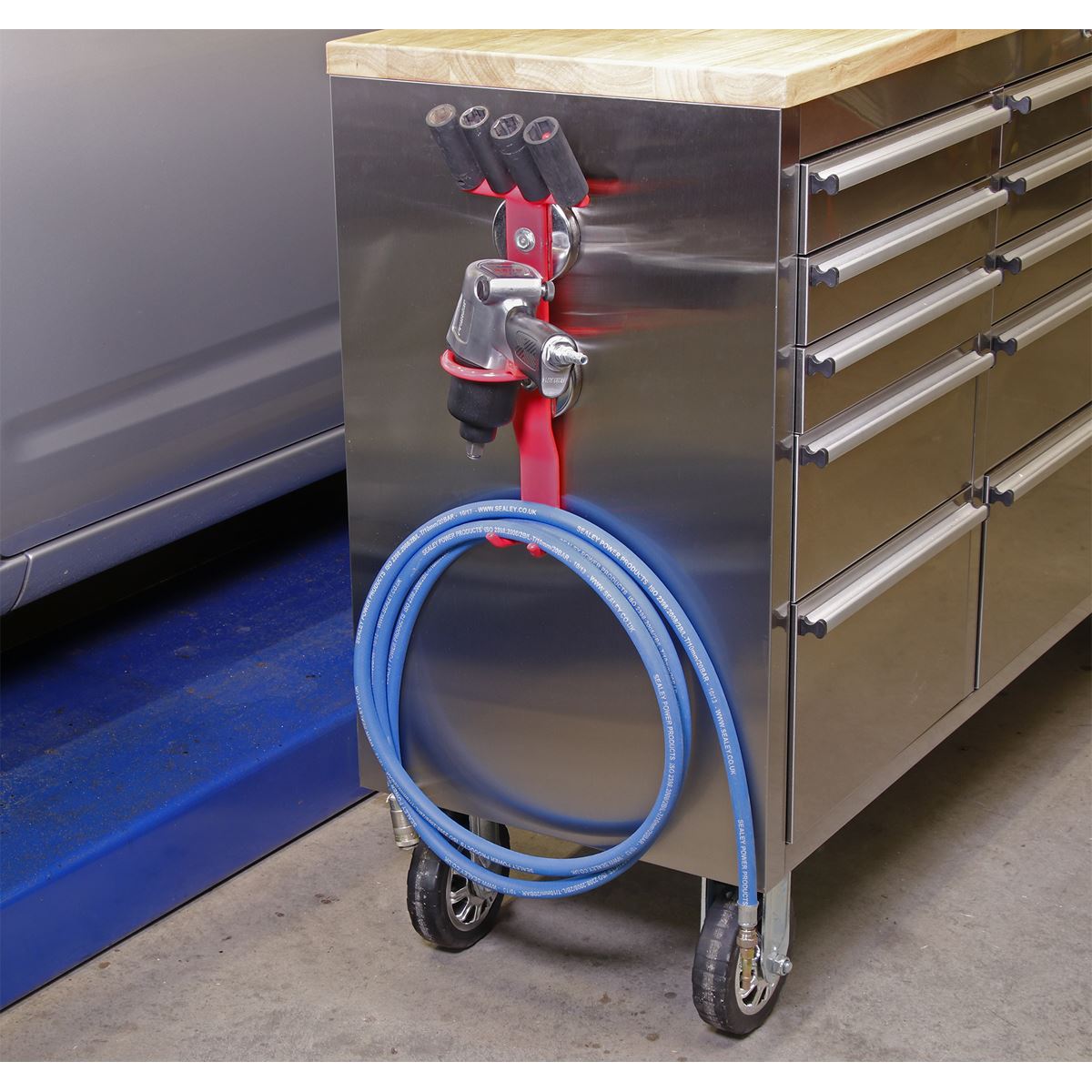 Sealey Magnetic Impact Wrench And Socket Holder Storage Of Air Hoses etc APMH