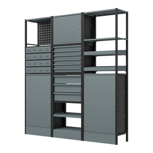 Sealey Modular Racking System Combo 1.74m Shelfs Drawers & Cupboards APMRSTACK1