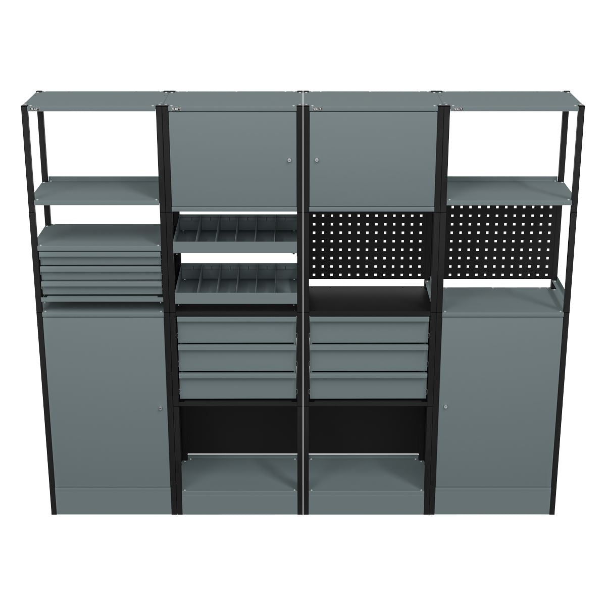 Sealey Modular Racking System Combo 2.32m Shelfs Drawers & Cupboards APMRSTACK2