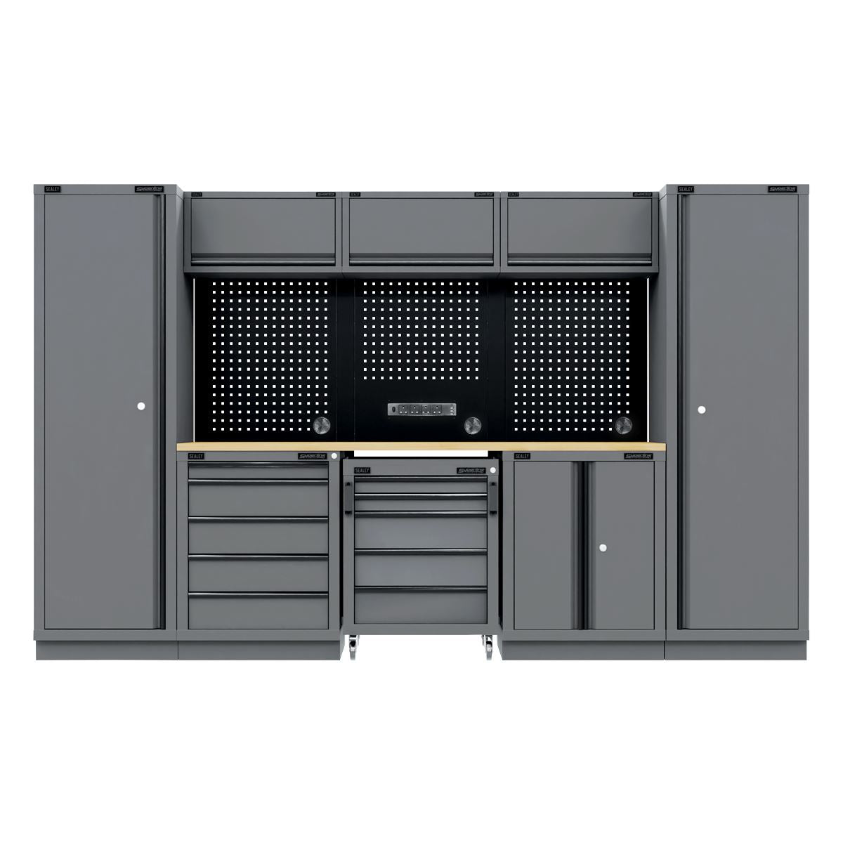 Sealey Superline Black Storage System Rubber Wood Worktop 3.24m APMSBESTACK01W