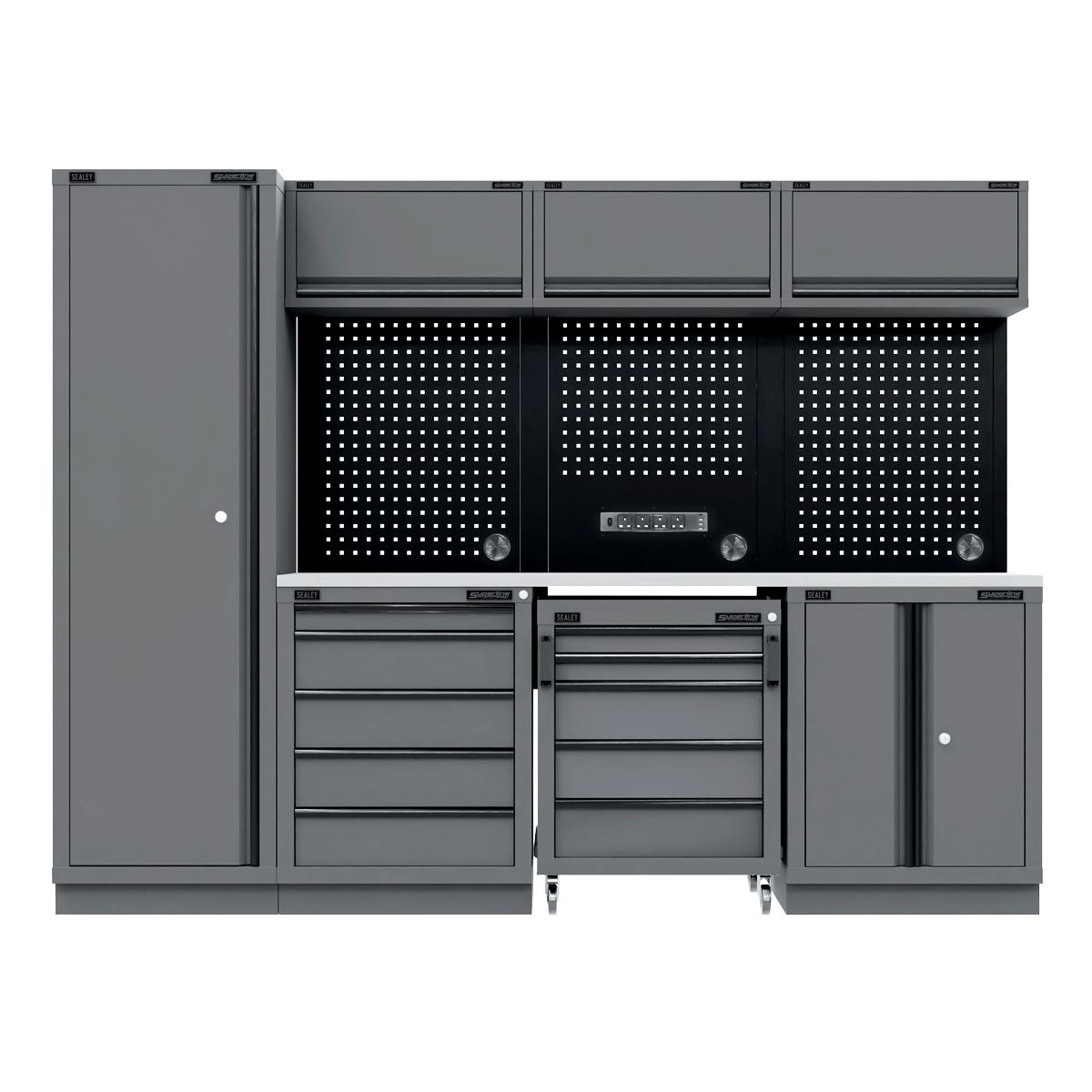Sealey Superline Black Storage System & Stainless Worktop 2.64m APMSBESTACK02SS