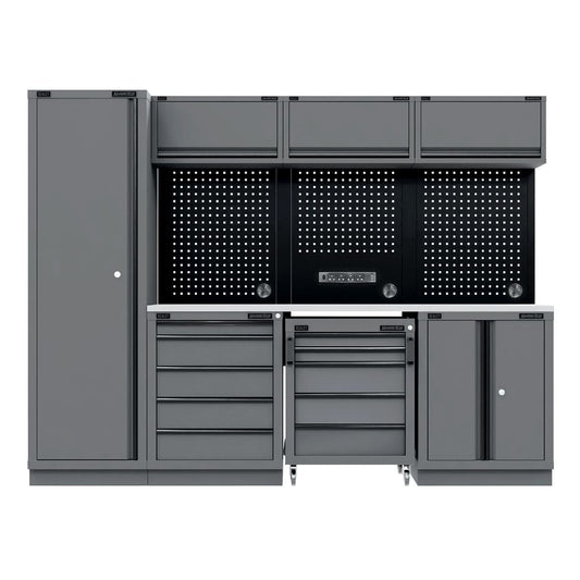 Sealey Superline Black Storage System & Stainless Worktop 2.64m APMSBESTACK02SS