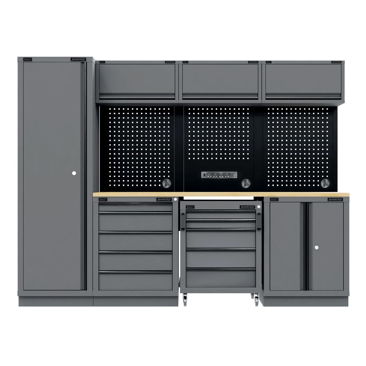 Sealey Superline Black Storage System Rubber Wood Worktop 2.64m APMSBESTACK02W