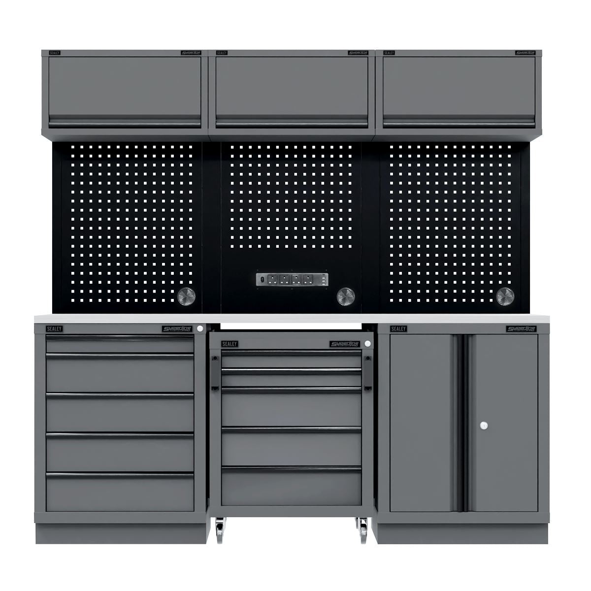 Sealey Black Edition Storage System & Stainless Worktop 2.04m APMSBESTACK03SS