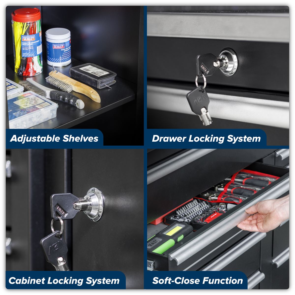 Sealey Premier 3.55m Tool Storage System Pressed Wood Worktop APMSCOMBO7W