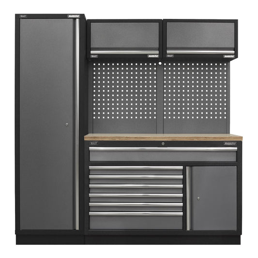 Sealey Superline PRO&reg; 1.96m Storage System - Pressed Wood Worktop APMSSTACK09W
