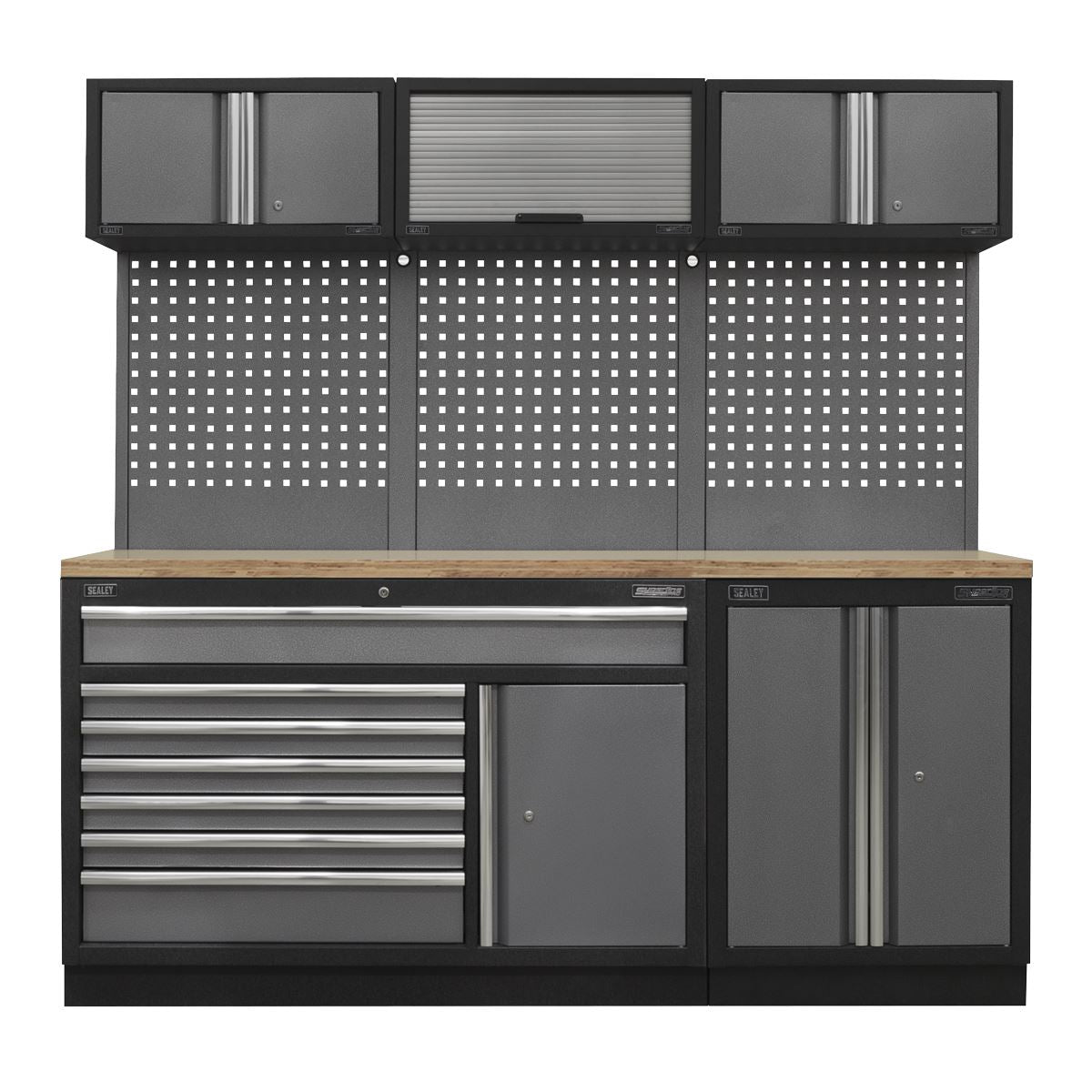 Sealey Superline PRO&reg; 2.04m Storage System - Pressed Wood Worktop APMSSTACK11W