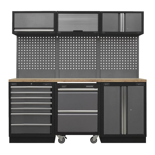 Sealey Superline PRO&reg; 2.04m Storage System - Pressed Wood Worktop APMSSTACK12W