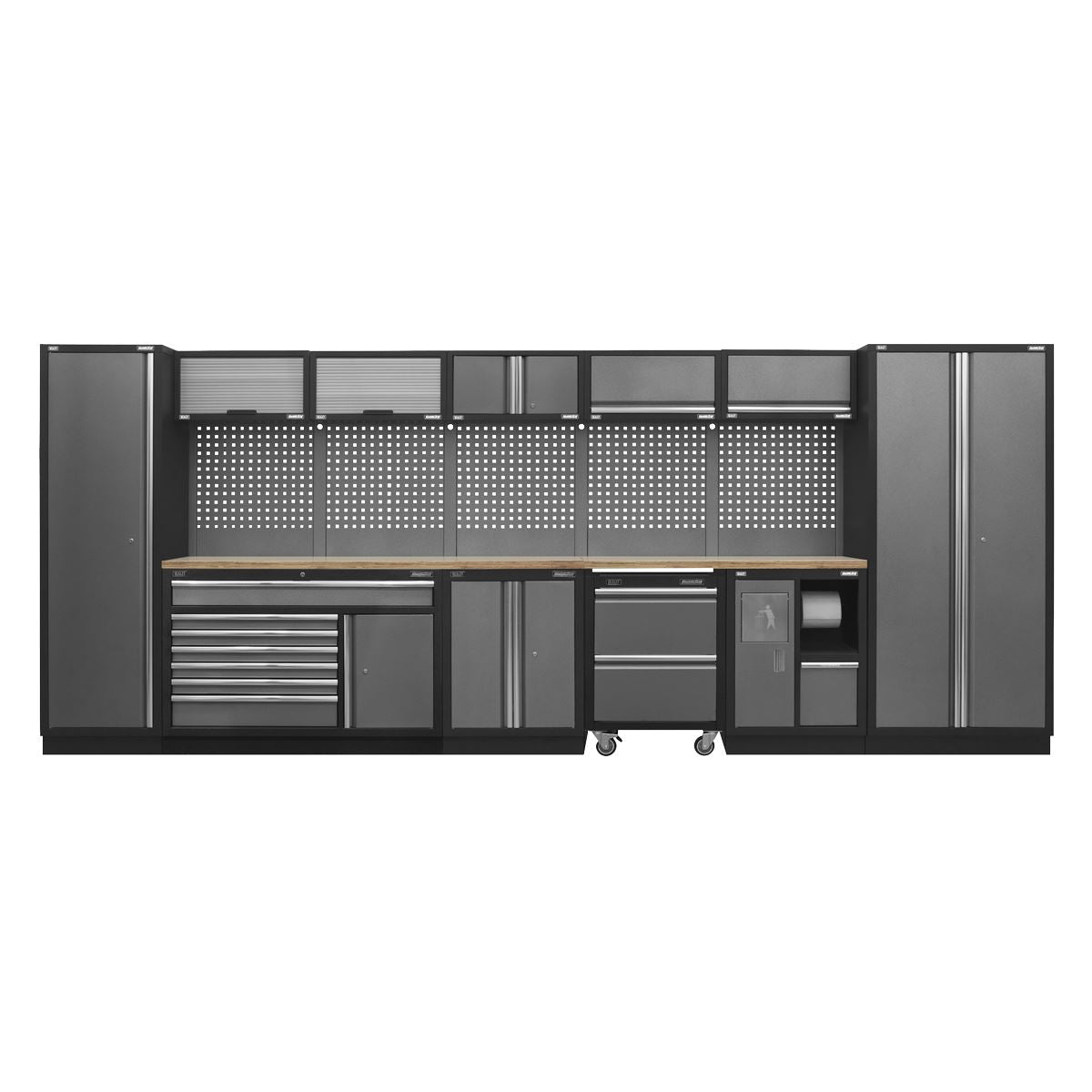 Sealey Superline PRO&reg; 4.9m Storage System - Pressed Wood Worktop APMSSTACK15W
