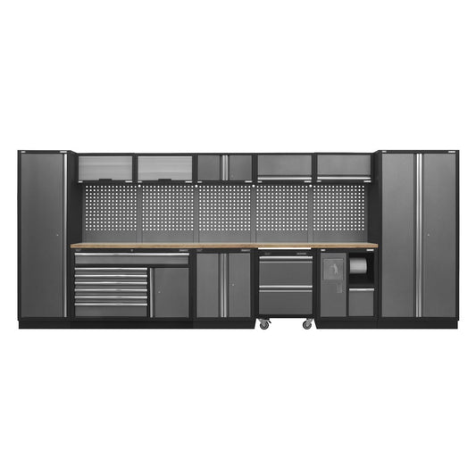 Sealey Superline PRO&reg; 4.9m Storage System - Pressed Wood Worktop APMSSTACK15W
