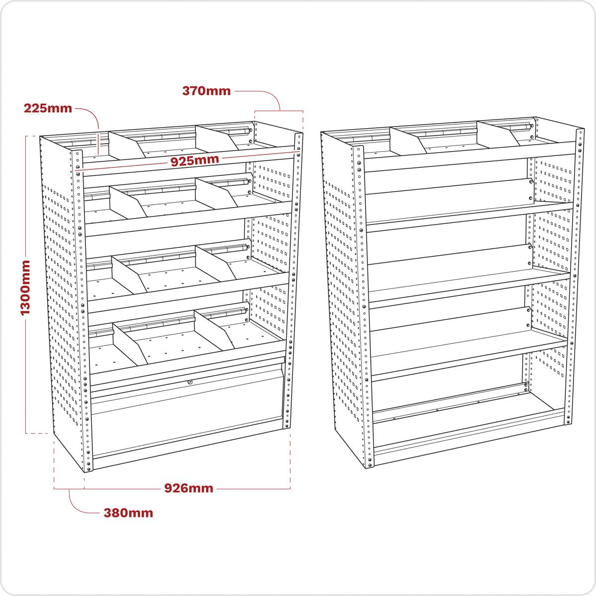 Sealey Modular Van Storage System 1.85m 3pc Set Steel Construction APMSVCOMBO3