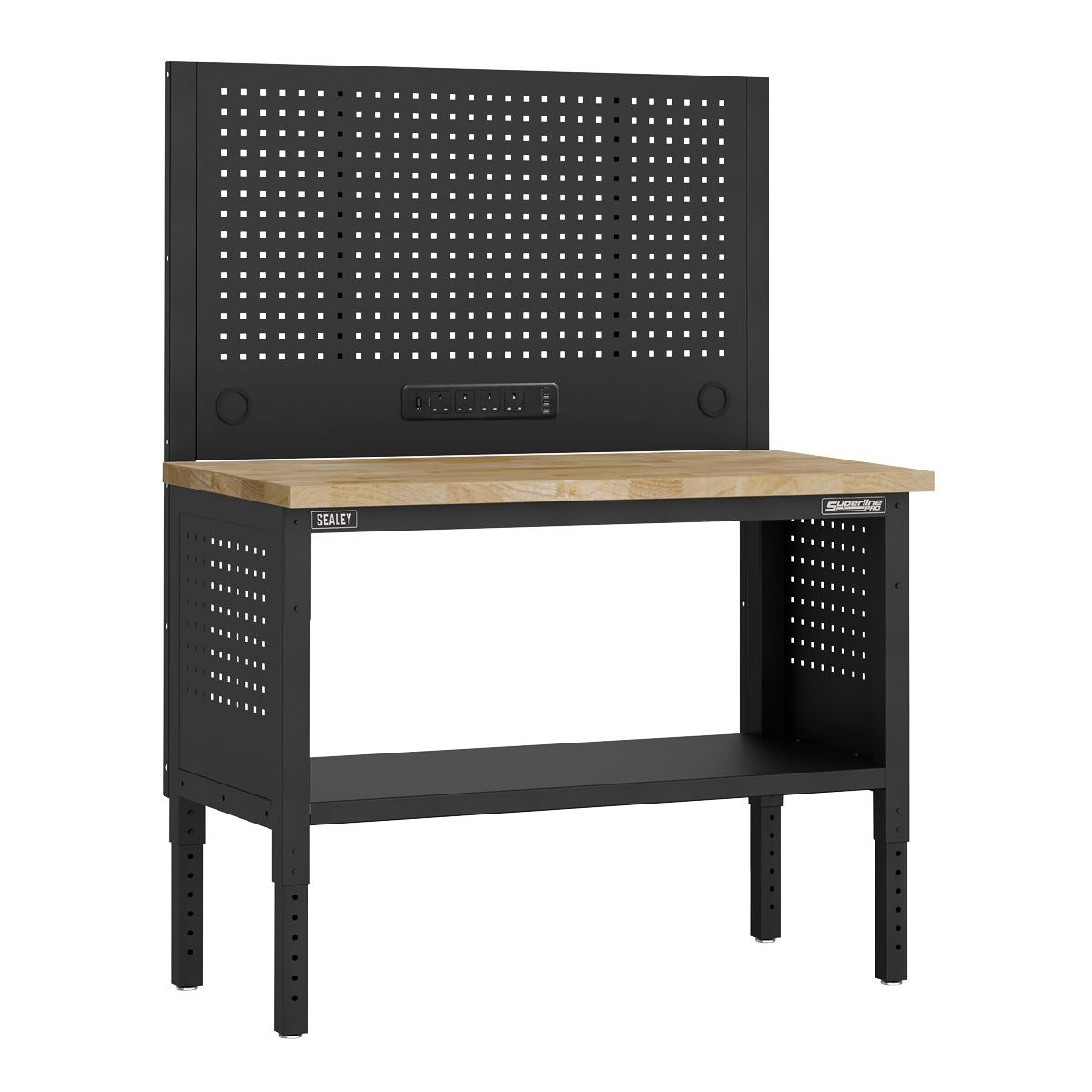 Sealey Modular Workbench Pegboard Back Panel Wood Worktop 1265mm APMWB50COMBOW