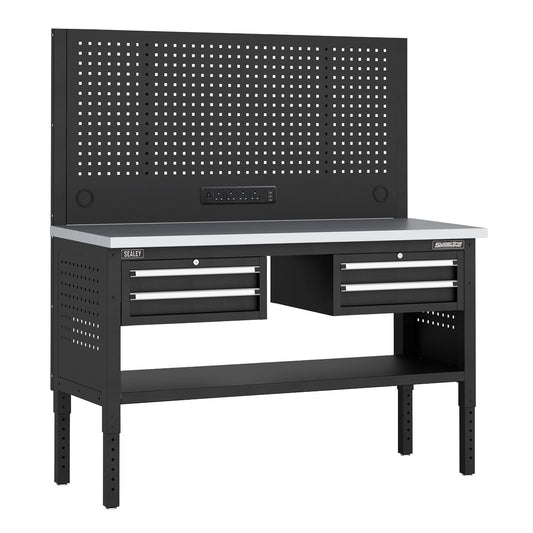 Sealey Modular Workbench 4 Drawer Stainless Steel Top 1525mm APMWB60COMBO3SS