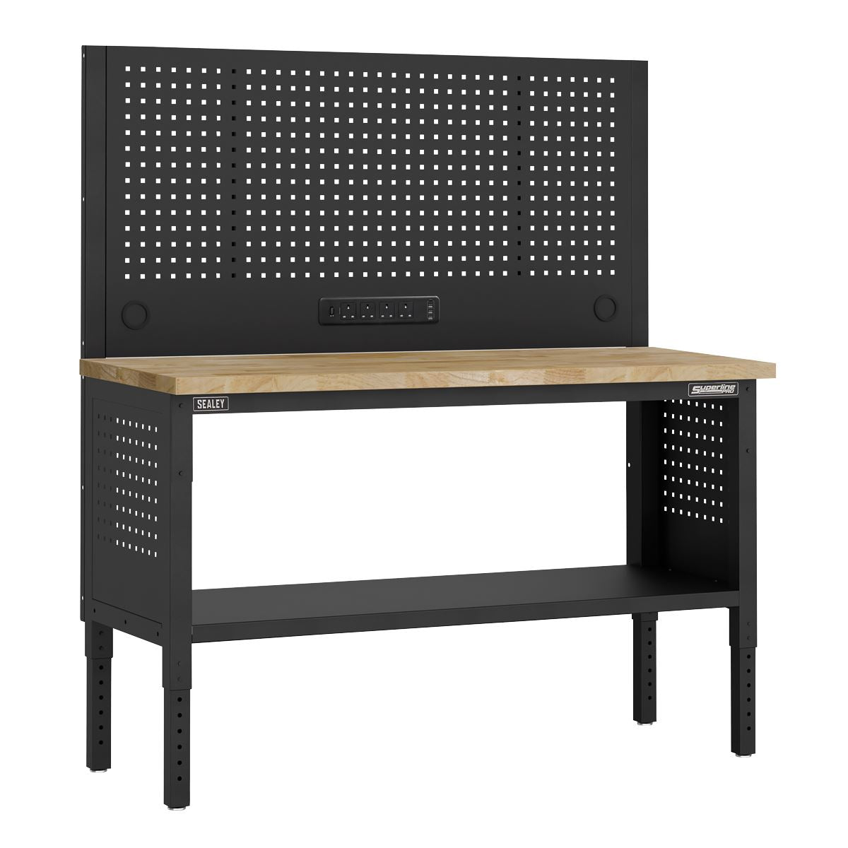 Sealey Modular Workbench Pegboard Back Panel Wood Worktop 1525mm APMWB60COMBOW