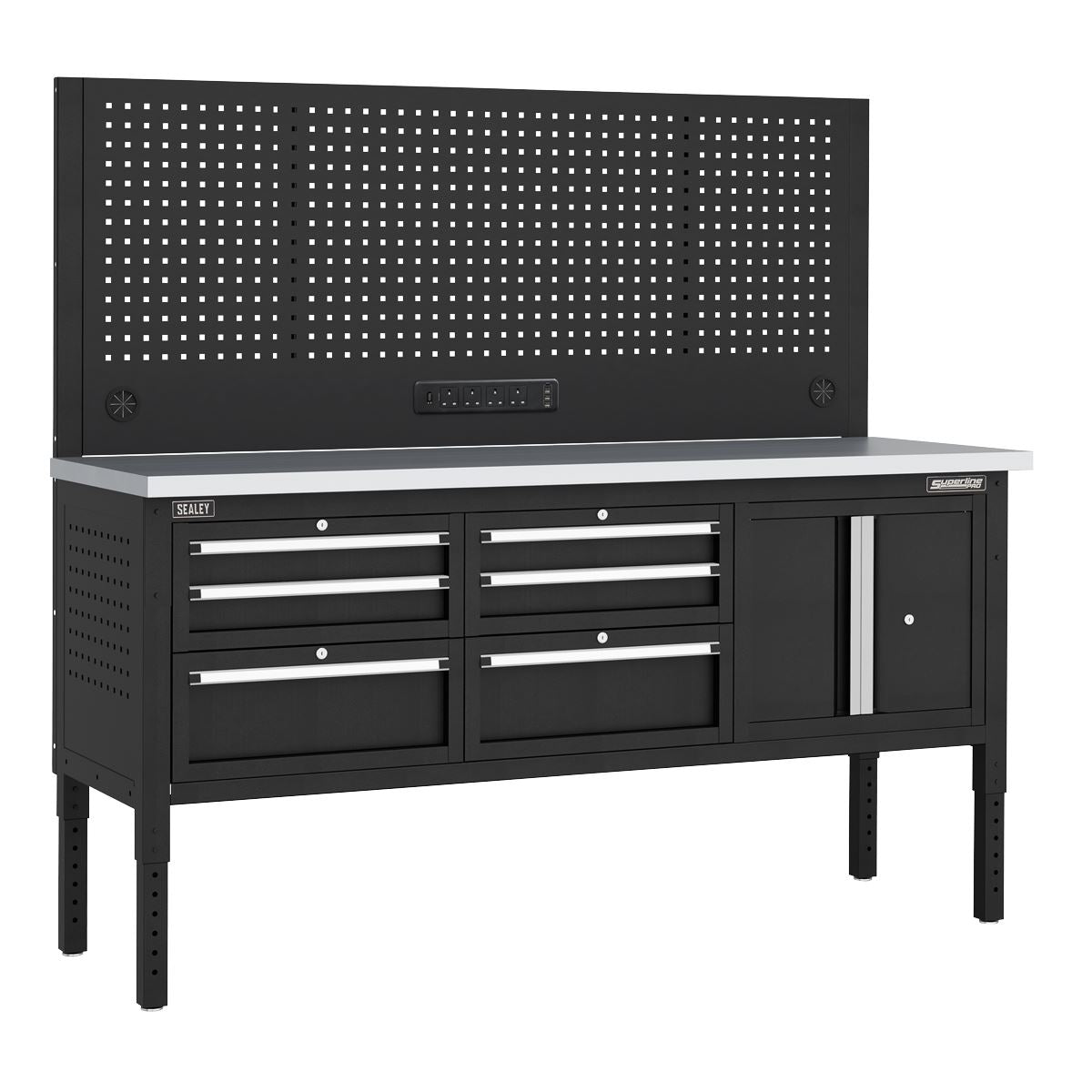 Sealey Modular Workbench 6 Drawer Cupboard Stainless Top 1830mm APMWB72COMBO2SS