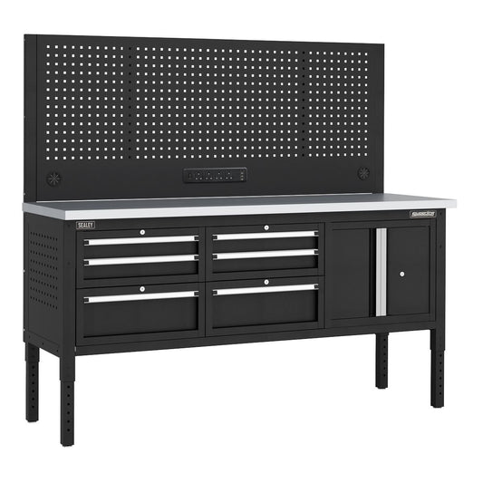 Sealey Modular Workbench 6 Drawer Cupboard Stainless Top 1830mm APMWB72COMBO2SS