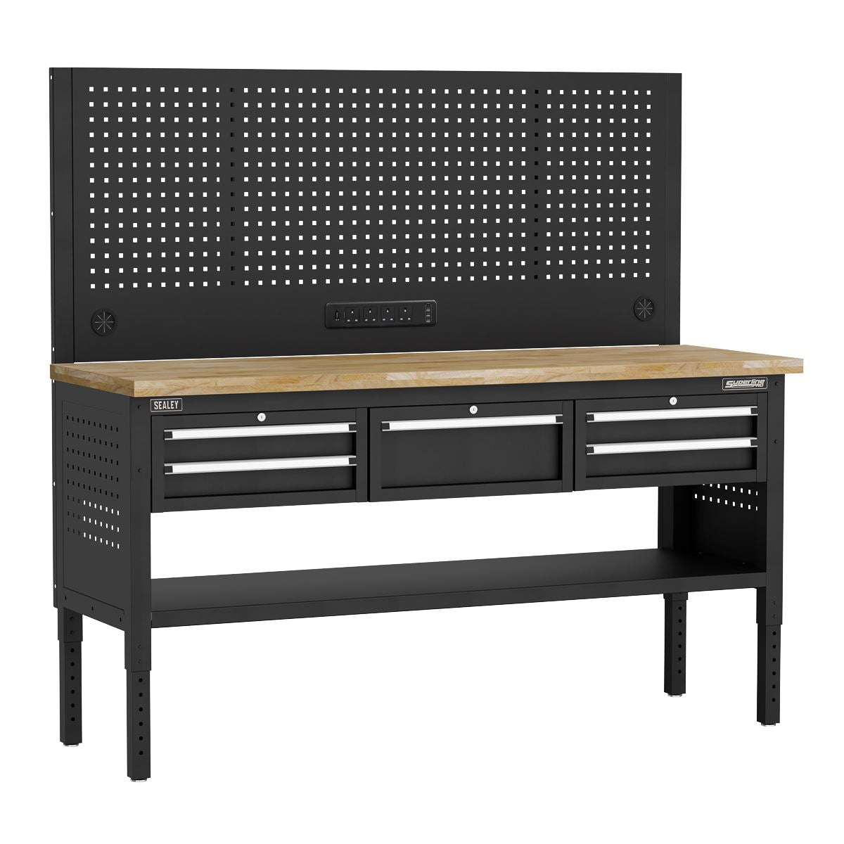 Sealey Modular Workbench with 5 Drawers Wooden Worktop 1830mm APMWB72COMBO3W